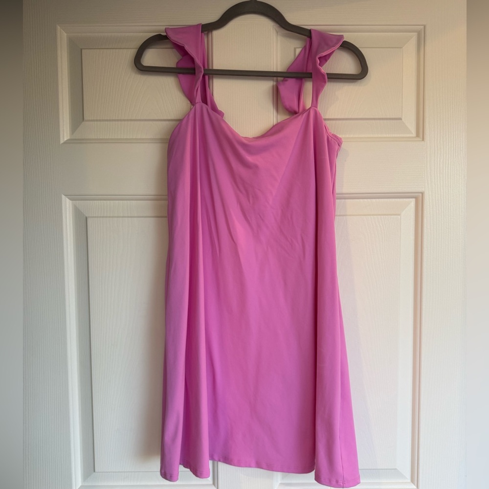 Susana Monaco Pink Ruffle Strap Dress